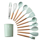 12PCS Utensilios de cocina de silicona Utensilios de cocina Utensilios de cocina antiadherentes resistentes al calor Utensilios de cocina Herramientas para hornear con caja de almacenamiento