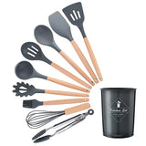 12PCS Utensilios de cocina de silicona Utensilios de cocina Utensilios de cocina antiadherentes resistentes al calor Utensilios de cocina Herramientas para hornear con caja de almacenamiento