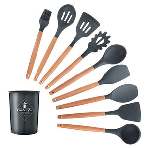 12PCS Utensilios de cocina de silicona Utensilios de cocina Utensilios de cocina antiadherentes resistentes al calor Utensilios de cocina Herramientas para hornear con caja de almacenamiento