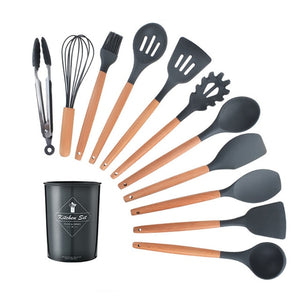 12PCS Utensilios de cocina de silicona Utensilios de cocina Utensilios de cocina antiadherentes resistentes al calor Utensilios de cocina Herramientas para hornear con caja de almacenamiento