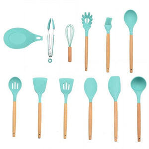 12PCS Utensilios de cocina de silicona Utensilios de cocina Utensilios de cocina antiadherentes resistentes al calor Utensilios de cocina Herramientas para hornear con caja de almacenamiento